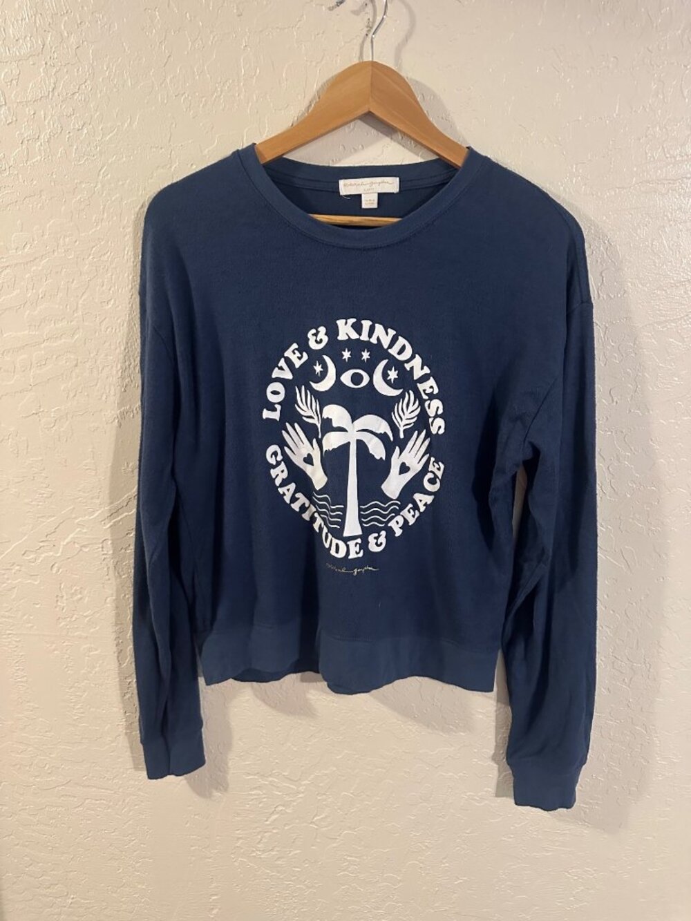 Spiritual Gangster Love & Kindness Gratitude & Peace Blue Crewneck Sweatshirt
